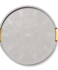 AERIN CARINA SHAGREEN TRAY DOVE | LARGE THE HOME