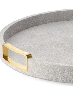 AERIN CARINA SHAGREEN TRAY DOVE | LARGE THE HOME