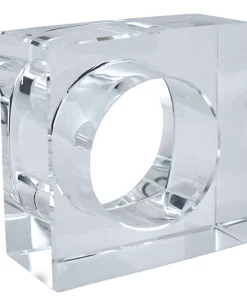 Saro Trading Company THE TABLE CRYSTAL SQUARE NAPKIN RING | SET OF 4