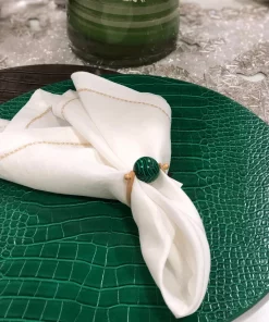 Kim Seybert MINERAL NAPKIN RING EMERALD THE TABLE