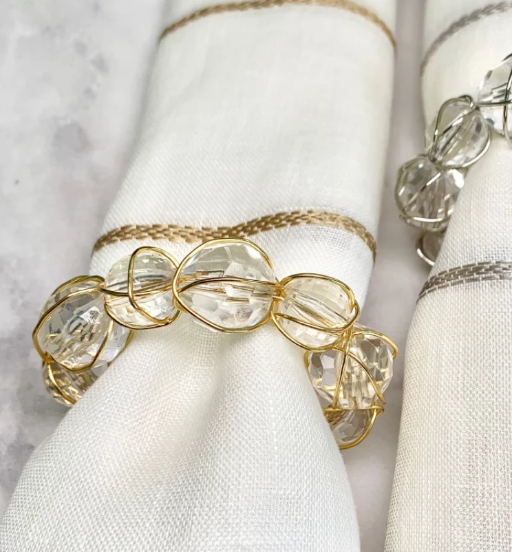 Bodrum BAUBLE NAPKIN RING GOLD | SET OF 4 THE TABLE