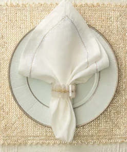 Kim Seybert STAMPED REVERSIBLE PLACEMAT SILVER & GOLD THE TABLE