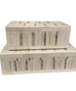 Bojay SHELLEY ETCHED BONE BOX IVORY
