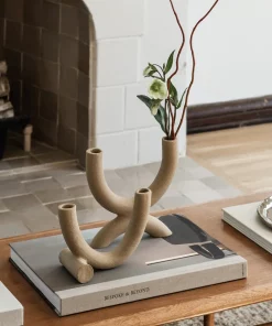 Style Union Home FOREVER DUAL CANDLE HOLDER RAW WHITE CANDLELIGHT