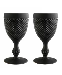 Vista Alegre DRINKWARE BICOS BLACK MATTE GOBLET | SET OF 2