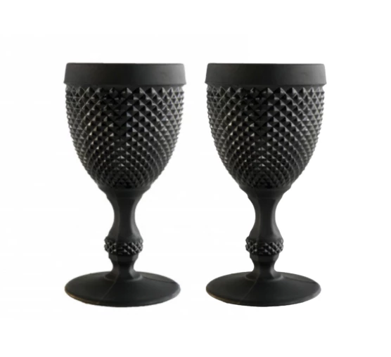 Vista Alegre DRINKWARE BICOS BLACK MATTE GOBLET | SET OF 2