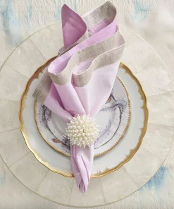 Kim Seybert THE TABLE ZINNIA NAPKIN RING PEARL