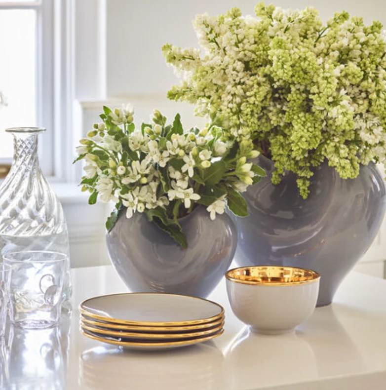 Aerin ELIA DESSERT PLATE SET DOVE