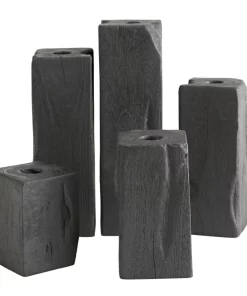 Arteriors Home HENLEE TEAK CANDLEHOLDER SET CANDLELIGHT