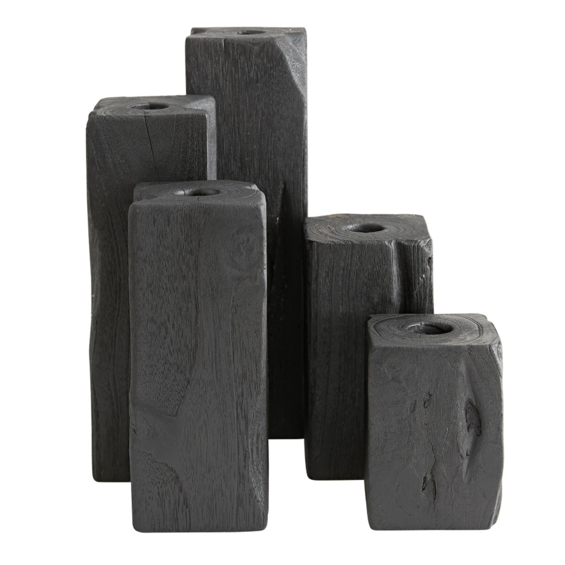 Arteriors Home HENLEE TEAK CANDLEHOLDER SET CANDLELIGHT