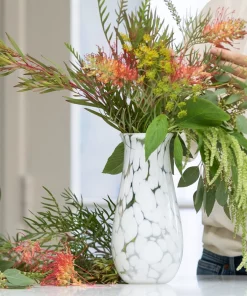 Saban Glass FLORA VASE OPAL WHITE THE HOME