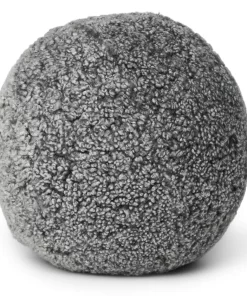 Natures Collection SHEEPSKIN BALL PILLOW 10" LIGHT GREY