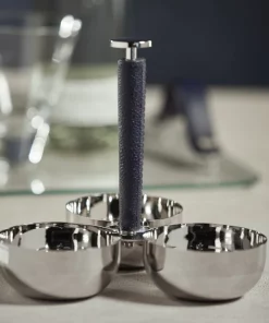 Zodax LAGUNA LEATHER WRAP CONDIMENT SET SERVING