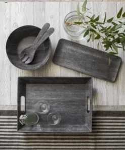 TarHong FAUX EBONY WOOD SERVING BOWL