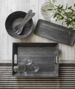 TarHong THE SUMMER SHOP FAUX EBONY WOOD TRAY