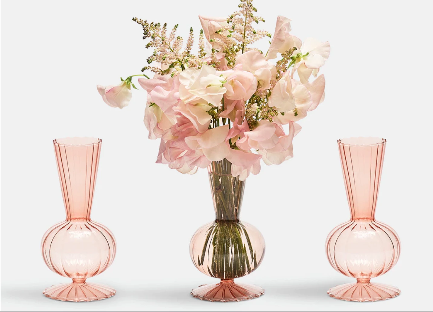Kim Seybert TESS BUD VASE SET/3 BLUSH