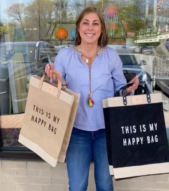 Apolis MARKET BAG - THIS IS MY HAPPY PLACE NATURAL