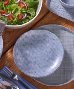 Merritt THE TABLE CAMBRIA LINEN MELAMINE DINNERWARE INDIGO