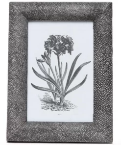 Pigeon And Poodle THE HOME OXFORD FAUX SHAGREEN FRAME GREY