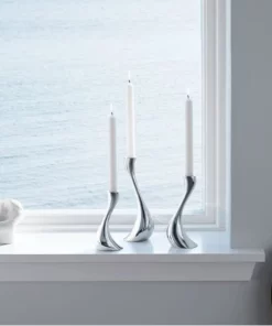 Georg Jensen Inc CANDLELIGHT COBRA CANDLEHOLDER SET SILVER