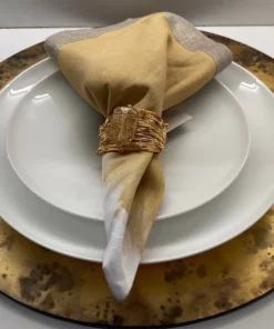 Kim Seybert THE TABLE SOLSTICE NAPKIN GREY & BEIGE