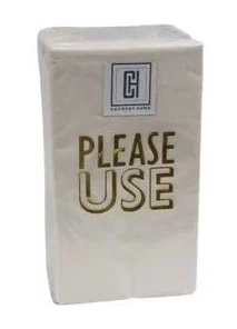 Print Appeal BATH GUEST TOWEL PACK | PLEASE USE | GOLD