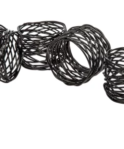 Godinger (GOD) MESH NAPKIN RING BLACK | SET 4 THE TABLE