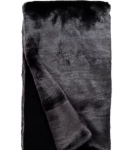Fabulous Furs COUTURE FAUX FUR THROW GRAPHITE MINK THE HOME