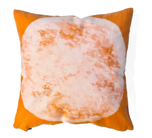 RO25 DENIM FULL MOON PILLOW ORANGE | 22 X 22