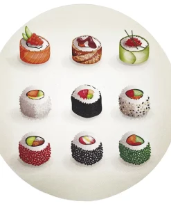 Nicolette Mayer Collection SUSHI GO ROUND PLACEMAT | PEBBLE VINYL