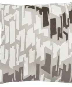 Judy Ross Textiles PILLOWS TWEED PILLOW CREAM & GREY | 18 X 18