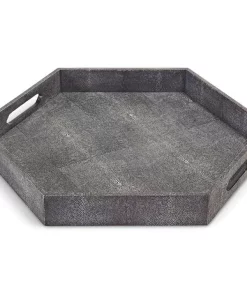 Regina Andrew Design, Inc. HEXAGON SHAGREEN TRAY | CHARCOAL