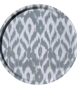 Tisch New York SERVING IKAT ROUND TRAY GREY