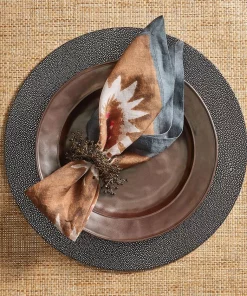 Kim Seybert SPRAY NAPKIN RING BEIGE, TAUPE & GRAY