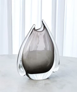 Global Views SMOKEY FIN VASE GREY THE HOME