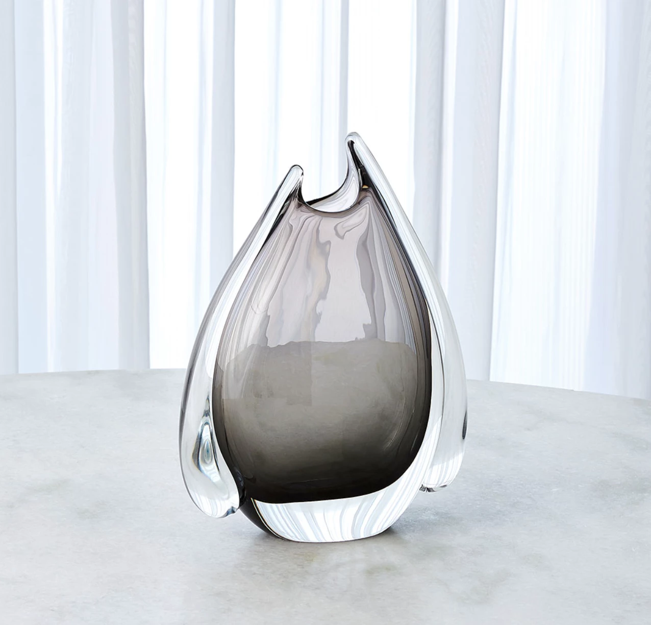 Global Views SMOKEY FIN VASE GREY THE HOME