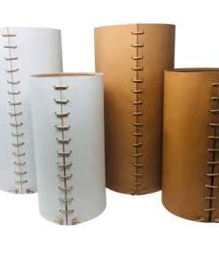 Made Solid LEATHER WRAPPED VASES | WHITE | 2 SIZES