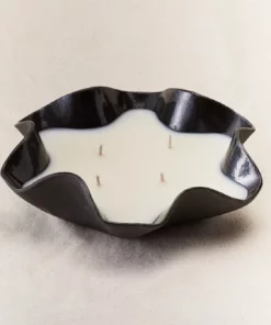 Style Union Home JILL CANDLE GLAZED BLACK MEDIUM CANDLELIGHT