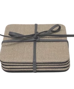 Bodrum PRESTO 4 PC COASTER SET | OATMEAL WINE & BAR