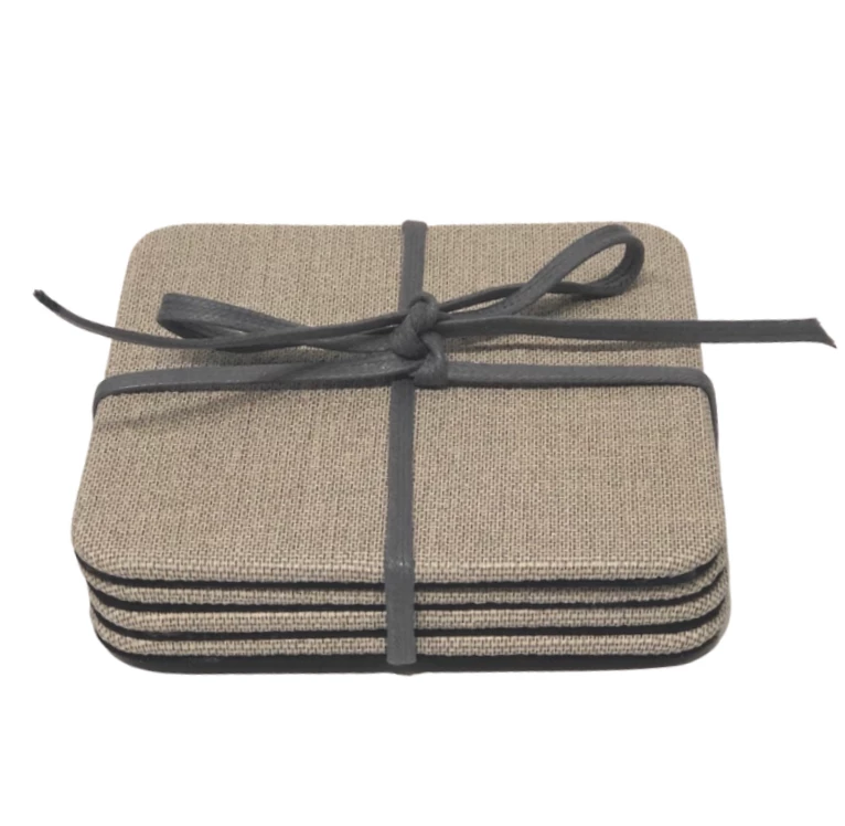 Bodrum PRESTO 4 PC COASTER SET | OATMEAL WINE & BAR