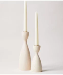 Farmhouse Pottery CANDLELIGHT PANTRY CANDLE HOLDER SET | WHITE WASH