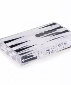 Bey-Berk GAMES & GADGETS ACRYLIC BACKGAMMON SET BLACK