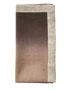 Kim Seybert DIP DYE NAPKIN TAUPE & BARK