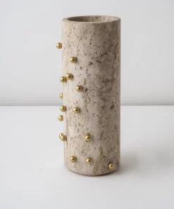 CDMX Design CONFETTI TRAVERTINE VASES