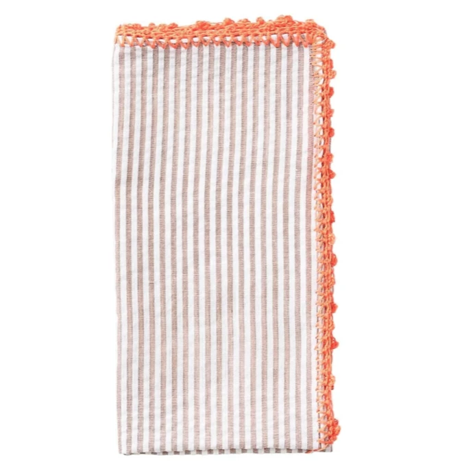 Kim Seybert SEERSUCKER STRIPED NATURAL NAPKIN | SET OF 4 THE TABLE