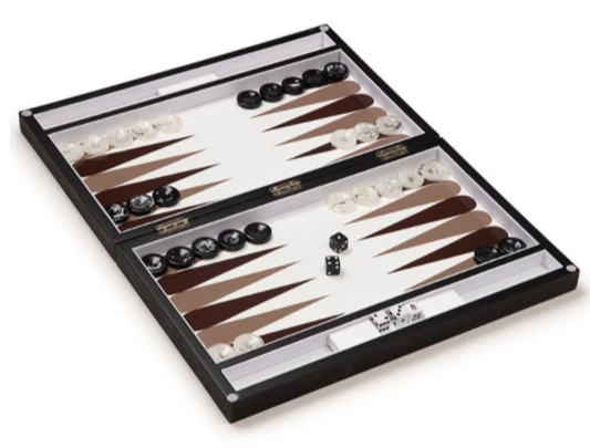 Wilouby International SHAGREEN BACKGAMMON SET | CHOCOLATE