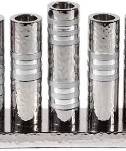 Alef To Tav EMANUEL HAMMERED MENORAH | SILVER JUDAICA