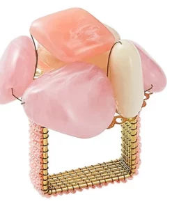 Kim Seybert THE TABLE SEA STONE NAPKIN RING SET BLUSH