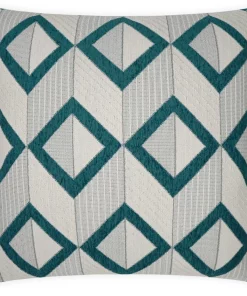 D.V. KAP Home / Canaan Company PILLOWS DOUBLE LINK PILLOW PEACOCK | 22 X 22