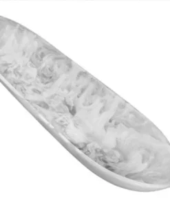 Nashi Home SWIRL RESIN BOAT BOWL WHITE